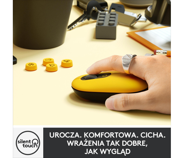 LOGITECH Bezprzewodowa POP MOUSE Black & Yellow - 716625 - zdjęcie 7